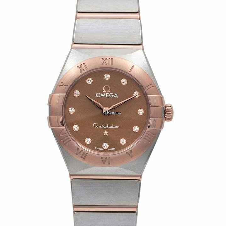  Omega Constellation 131.20.25.60.63.001 - Constellation Manhattan Quartz 25 mm Quartz Brown Dial Diamonds Gold </h1> 