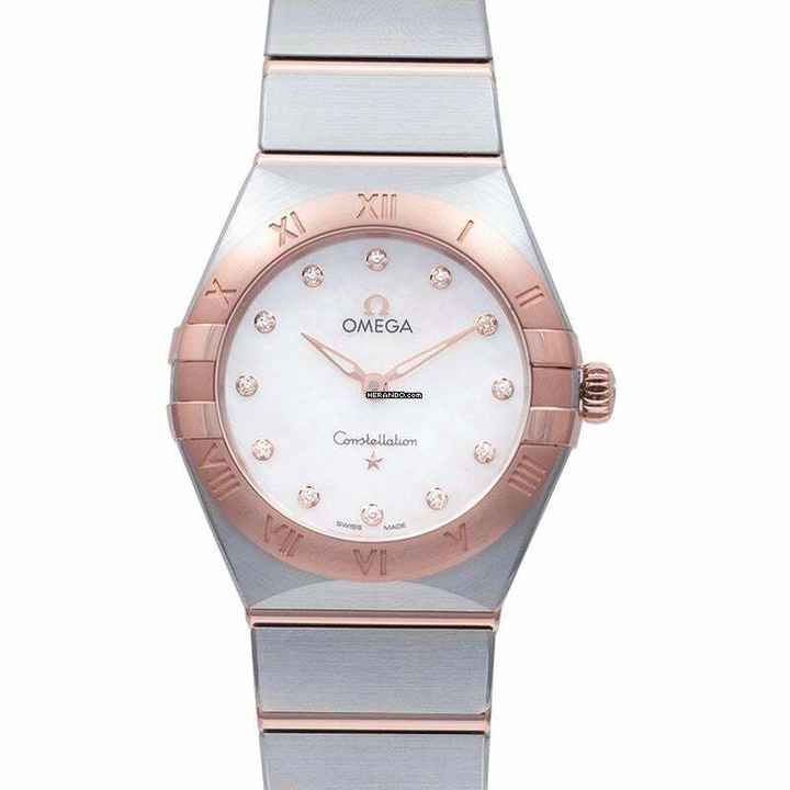 Omega Constellation 131.20.28.60.55.001 - Constellation Manhattan Quartz 28 mm Quartz White Dial Diamonds Gold </h1> 