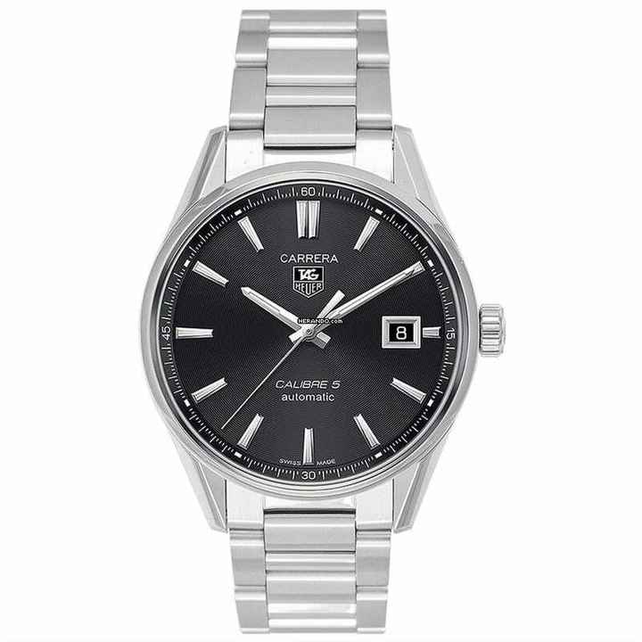  TAG Heuer Carrera Calibre 5 WAR211A.BA0782 - Carrera Calibre 5 Automatic Black Dial Men's Watch </h1> 