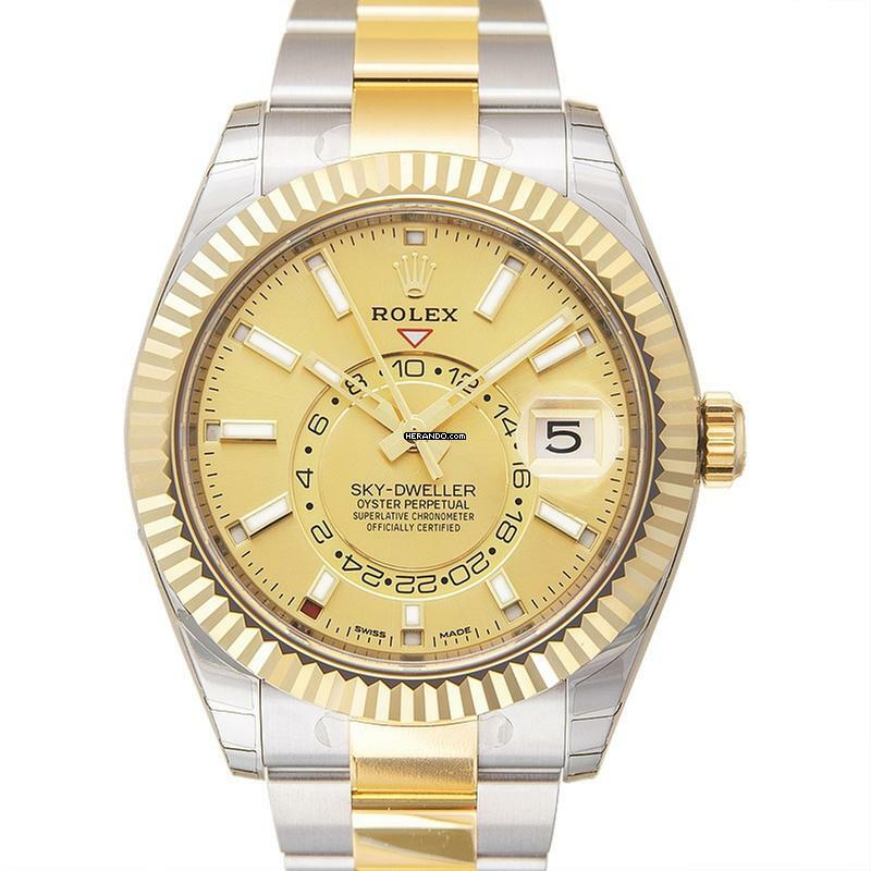  Rolex Sky-Dweller 326933 - Sky-Dweller Stainless Steel / Yellow Gold / Champagne </h1> 