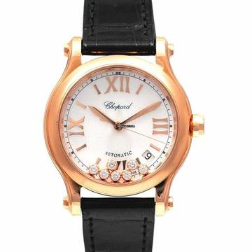  Chopard Happy Sport 274808-5008 - Happy Diamonds Automatic White Dial Rose Gold Ladies Watch </h1> 
