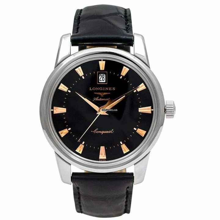  Longines Conquest Heritage L16454524 - Conquest HerItage Automatic Black Dial Men's Watch </h1> 