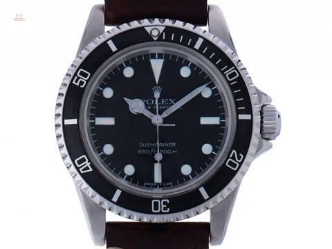 Rolex Submariner No Date Maxi Dial Edelstahl Automatik Armband Leder 40mm Ref.5513 Vintage Bj.1981 Box&Beschreibung mit Zertifikat über 12.800,-€