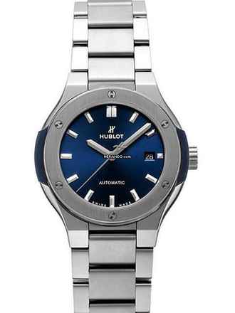  Hublot Classic Fusion Titanium Bracelet Blue 33 Ref. 585.NX.7170.NX  