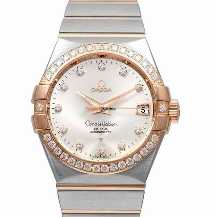  Omega Constellation Men 123.25.38.21.52.001 - Constellation Co-Axial 38 mm Automatic Silver Dial Diamonds Red Gold </h1> 