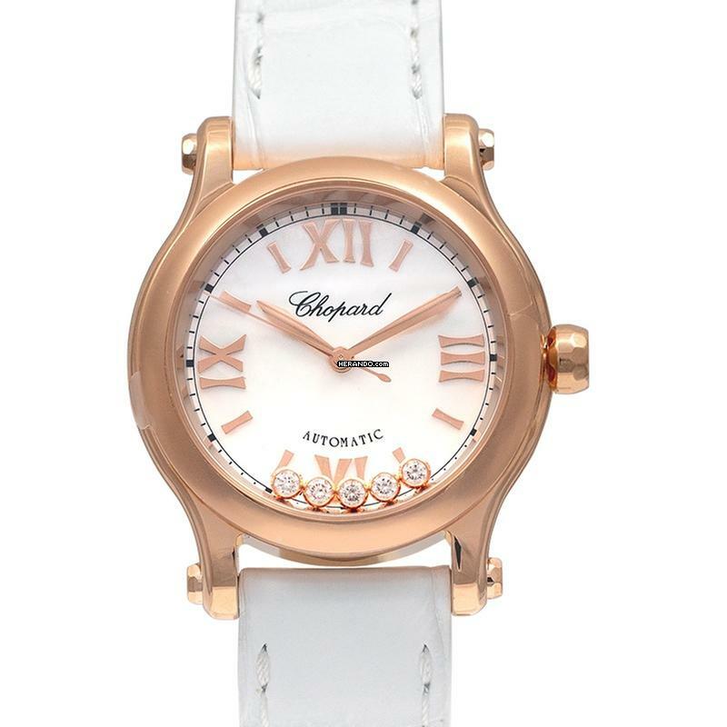  Chopard Happy Sport 274893-5009 - Happy Diamonds Automatic Mother-of-pearl dial Dial 18k Rose Gold Ladies Watc </h1> 