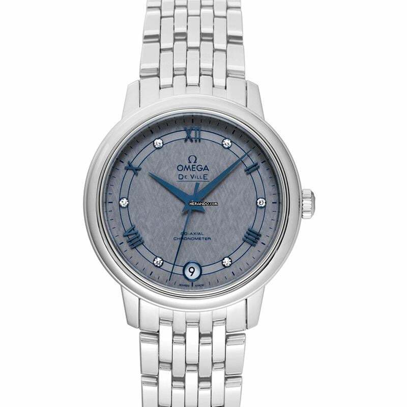 Omega De Ville Prestige 424.10.33.20.56.002 - De Ville Prestige Co-Axial 32.7 mm Automatic Grey Dial Diamonds Ladi </h1>