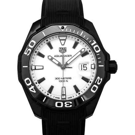  TAG Heuer Aquaracer WAY108A.FT6141 - Aquaracer 3-hand Quartz White Dial Men's Watch </h1> 