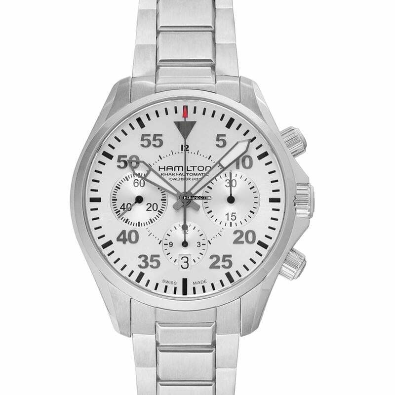 Hamilton Khaki Pilot H64666155 - Khaki Aviation Pilot Auto Chrono White Steel 42mm </h1>