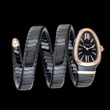 Thumbnail von Bulgari Serpenti 102885 - Serpenti Spiga Quartz Black Dial Diamond Bezel Ladies Watch </h1>