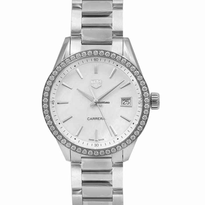  TAG Heuer Carrera Lady WBK1316.BA0652 - Carrera Ladies Quartz White Dial with Diamonds Bezel Ladies Watch </h1> 