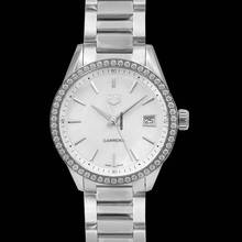 Thumbnail von TAG Heuer Carrera Lady WBK1316.BA0652 - Carrera Ladies Quartz White Dial with Diamonds Bezel Ladies Watch </h1>
