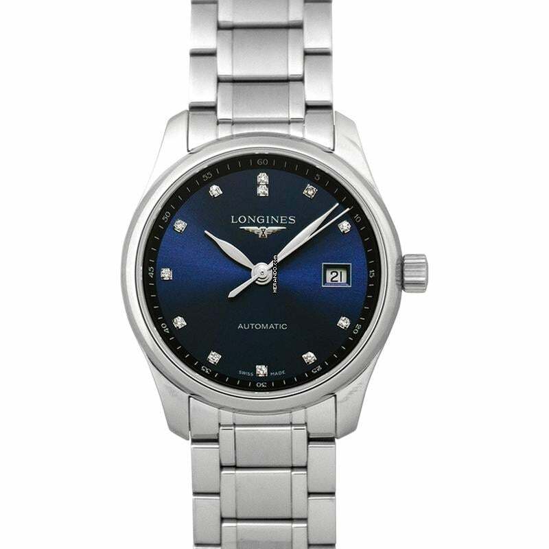  Longines Master Collection L22574976 - Master Collection Automatic Blue Dial Diamond Ladies Watch </h1> 