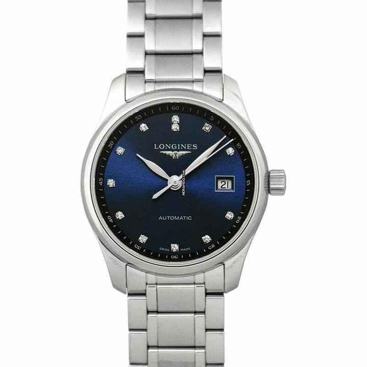  Longines Master Collection L22574976 - Master Collection Automatic Blue Dial Diamond Ladies Watch </h1> 