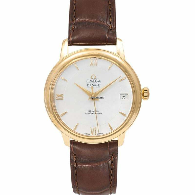  Omega De Ville Prestige 424.53.33.20.05.002 - De Ville Prestige Co-Axial 32.7 mm Automatic White Dial Yellow Gold </h1> 