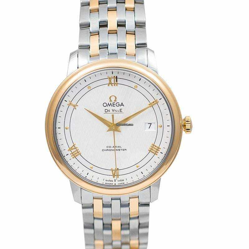  Omega De Ville Prestige 424.20.40.20.02.001 - De Ville Prestige Co-Axial 39.5 mm Silver Dial Yellow Gold Men's Wat </h1> 