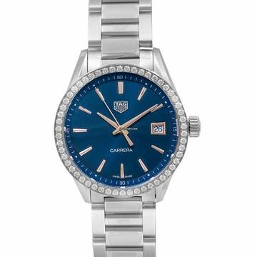  TAG Heuer Carrera Lady WBK1317.BA0652 - Carrera Ladies Quartz Blue Dial with Diamonds Bezel Unisex Watch </h1> 