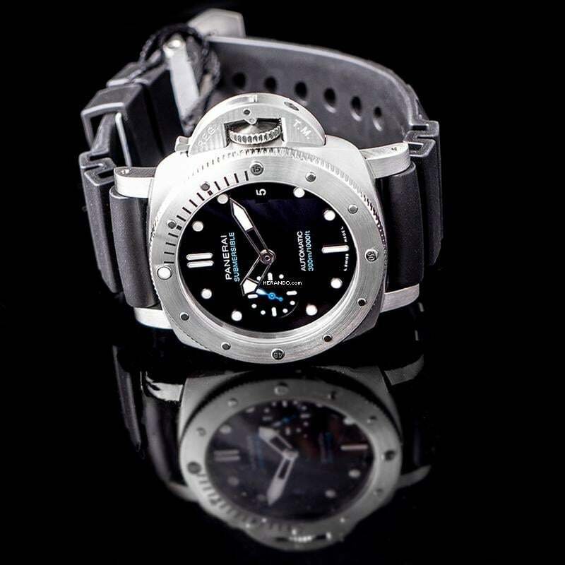 Thumbnail von Panerai Submersible PAM00973 - Submersible Automatic Black Dial 42 mm Men's Watch </h1>