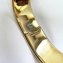 Thumbnail von Hermès LOQUET 18k Goldplated Watch Multi-Color Sapphires & Diamonds </h1>