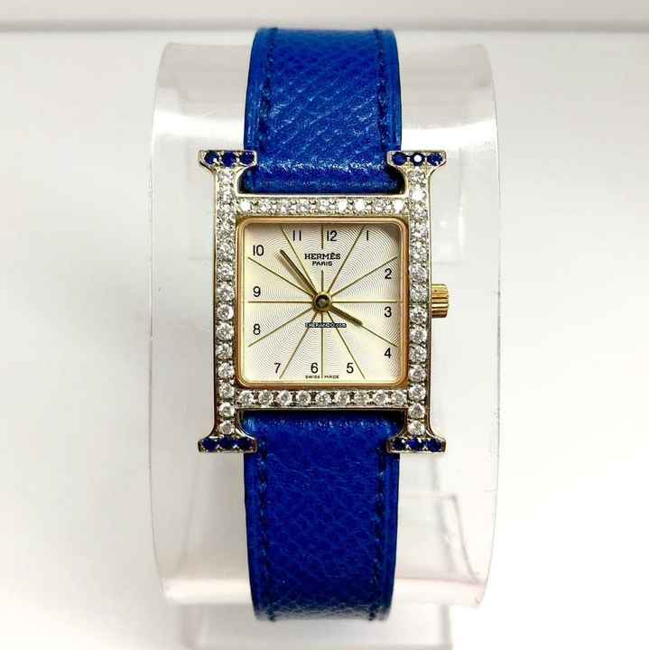  Hermès Heure H 2 Tone 25mm 0.68TCW DIAMONDS 0.2TCW Sapphires Watch </h1> 