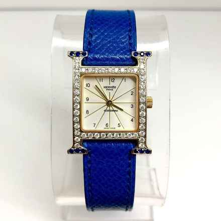  Hermès Heure H 2 Tone 25mm 0.68TCW DIAMONDS 0.2TCW Sapphires Watch </h1> 