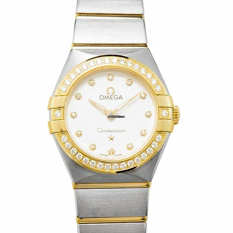 Omega Constellation Quartz 131.25.25.60.52.002 - Constellation Manhattan Quartz 25 mm Quartz Silver Dial Diamonds Yel </h1>