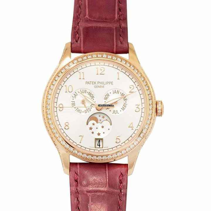  Patek Philippe Annual Calendar 4947R-001 - Complications Annual Calendar Automatic Silver Dial Diamonds Rose Gold Ladies </h1> 