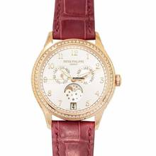 Thumbnail von Patek Philippe Annual Calendar 4947R-001 - Complications Annual Calendar Automatic Silver Dial Diamonds Rose Gold Ladies </h1>