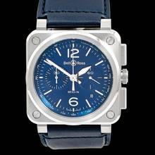 Thumbnail von Bell & Ross BR 03-94 Chronographe BR0394-BLU-ST/SCA - Instruments BR 03-94 Blue Steel Men's Watch </h1>