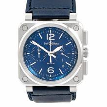 Thumbnail von Bell & Ross BR 03-94 Chronographe BR0394-BLU-ST/SCA - Instruments BR 03-94 Blue Steel Men's Watch </h1>