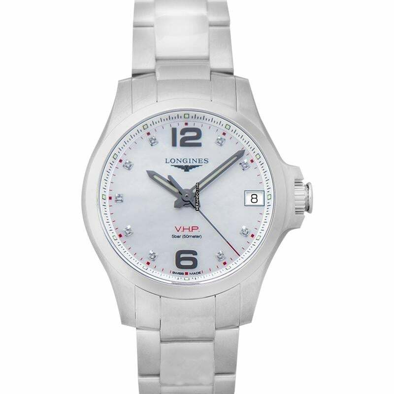  Longines Conquest L33164876 - Conquest V.H.P. Quartz White Dial Ladies Watch </h1> 