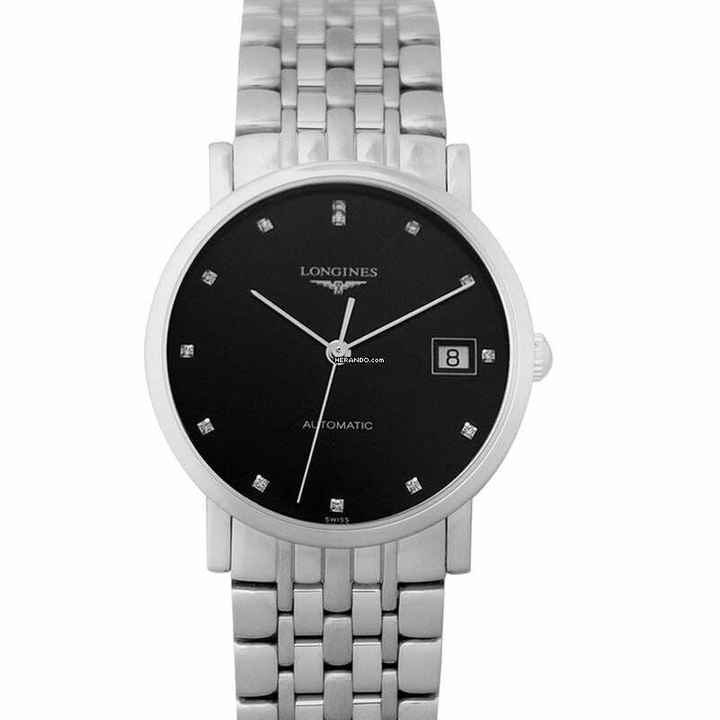  Longines Elegant L48094576 - The Longines Elegant Collection Automatic Black Dial Ladies Watch </h1> 