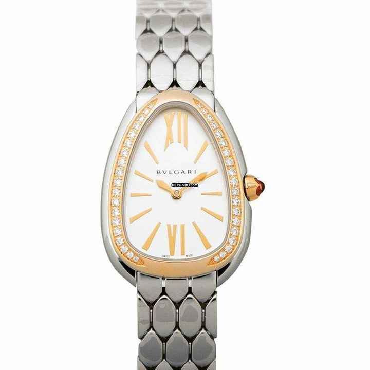  Bulgari Serpenti 103143 - Serpenti Quartz White Dial Steel Ladies Watch </h1> 