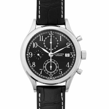  Longines Heritage L28154530 - Heritage Automatic Black Dial Chronograph Men's Watch </h1> 
