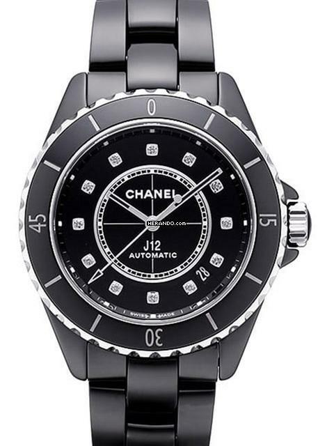  Chanel J12 Automatik 38 Schwarz Diamant Ref. H5702  