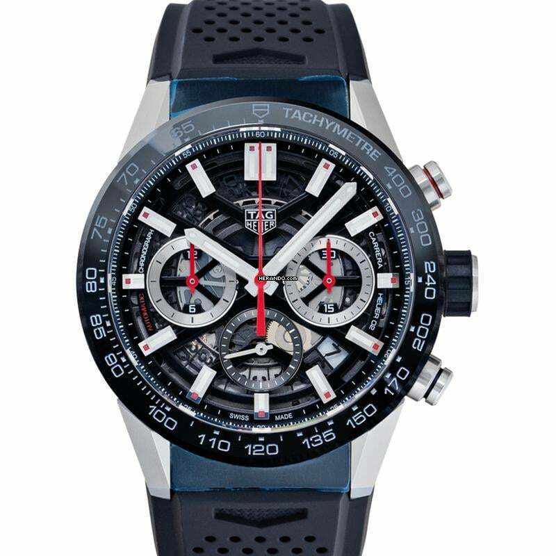 TAG Heuer Carrera CBG2010.FT6143 - Carrera Calibre Heuer 02 Automatic Black Skeleton Dial Men's Watch </h1>