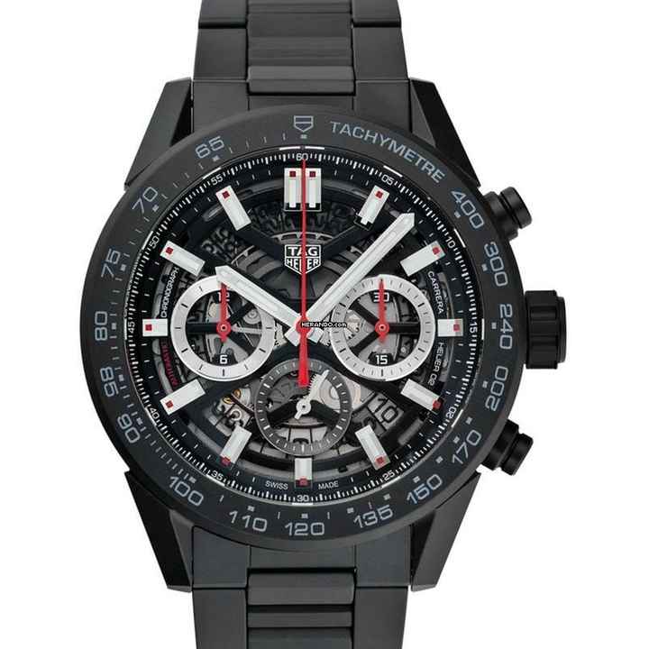  TAG Heuer Carrera CBG2A90.BH0653 - Carrera Calibre Heuer 02 Automatic Black Skeleton Men's Watch </h1> 