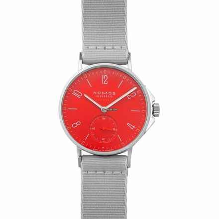  NOMOS Ahoi Neomatik 563 - Ahoi Neomatik Siren Red Automatic Red Dial 36.3mm Unisex Watch </h1> 