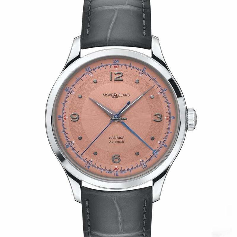  Montblanc MB119950 - Heritage GMT Automatic Salmon-coloured Dial Men's Watch </h1> 