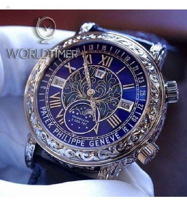 Patek Philippe [2017 NEW] Grand Complications Sky Moon Tourbillon 6002G Blue Dial Watch