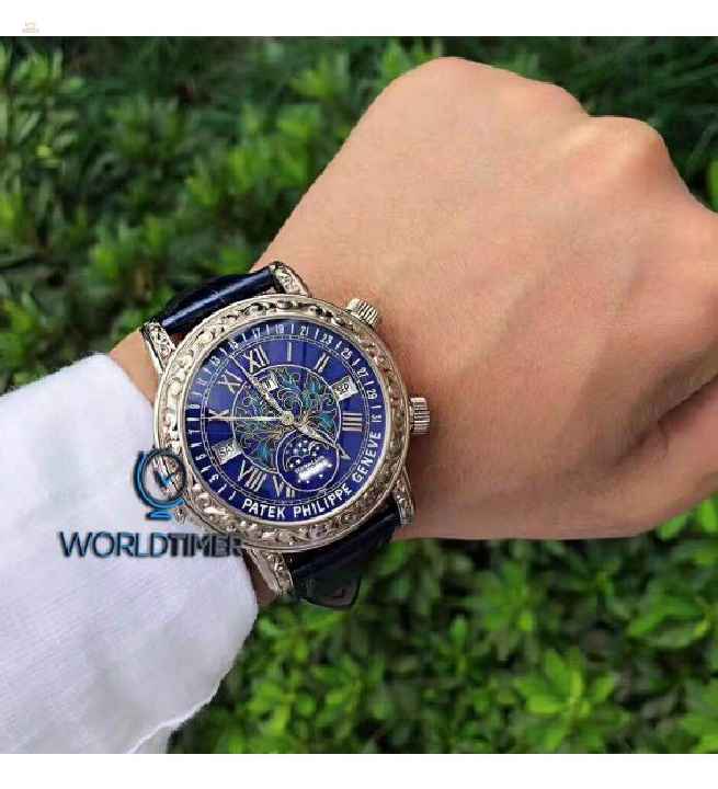 百達翡麗 (Patek Philippe) [2017 USED] Grand Complications Sky Moon Tourbillon 6002G Blue Dial Watch - SOLD!!