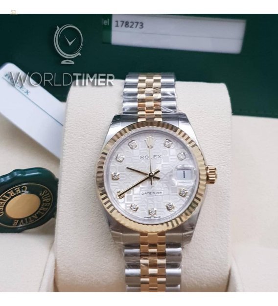 Rolex [NEW] Datejust 31mm Ladies 178273J Silver Diamond Jubilee (Retail:US$11,699)