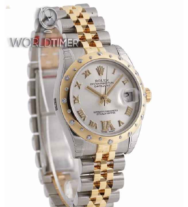 Rolex [NEW] Datejust 31mm Scattered Diamond Bezel 178343VI Silver Dial Jubilee Ladies