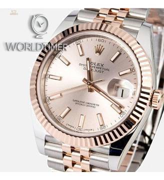 Rolex [NEW] Datejust 41mm 126331 Sundust Index Rose Gold Stainless Steel Jubilee