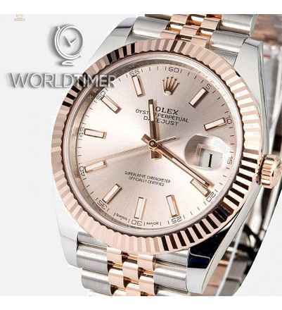 Rolex [NEW] Datejust 41mm 126331 Sundust Index Rose Gold Stainless Steel Jubilee