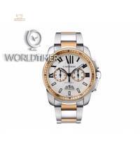 Thumbnail von Cartier [NEW] Calibre De Cartier 18k Rose Gold And Steel White Automatic W7100042