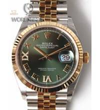 Thumbnail von Rolex [NEW] Datejust 36mm Steel & Yellow Gold 126233VI IX Olive Green Roman Jubilee