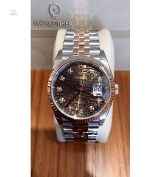 Rolex [NEW] Datejust 36mm 126231J Chocolate Diamond Dial & Fluted Bezel Jubilee