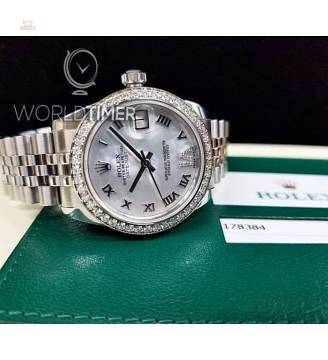 Rolex [NEW] Datejust 31mm Stainless Steel 178384 White MOP VI Roman Jubilee