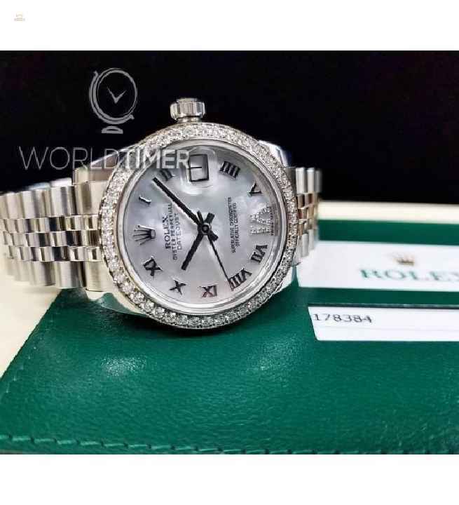 Rolex [NEW] Datejust 31mm Stainless Steel 178384 White MOP VI Roman Jubilee